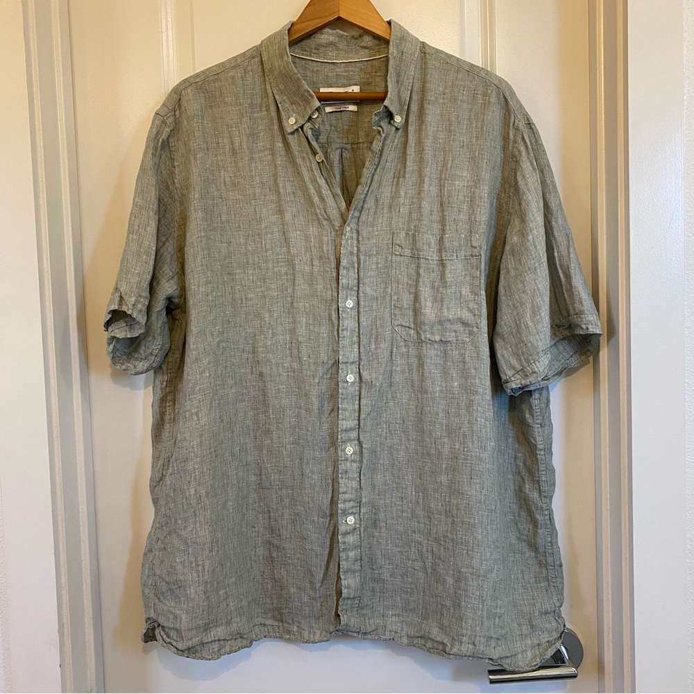 Emidio Tucci Heather Sage Casual Button Down Shirt with Relaxed Fit